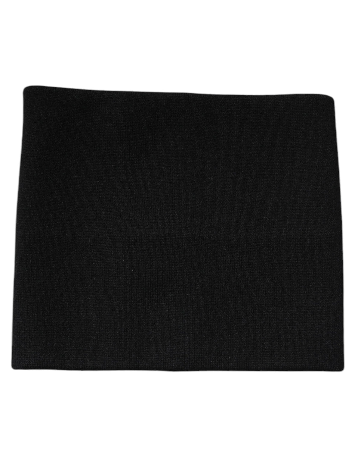 Dolce & Gabbana Black Cashmere Knitted Square Handkerchief Scarf - Scarves & Shawls