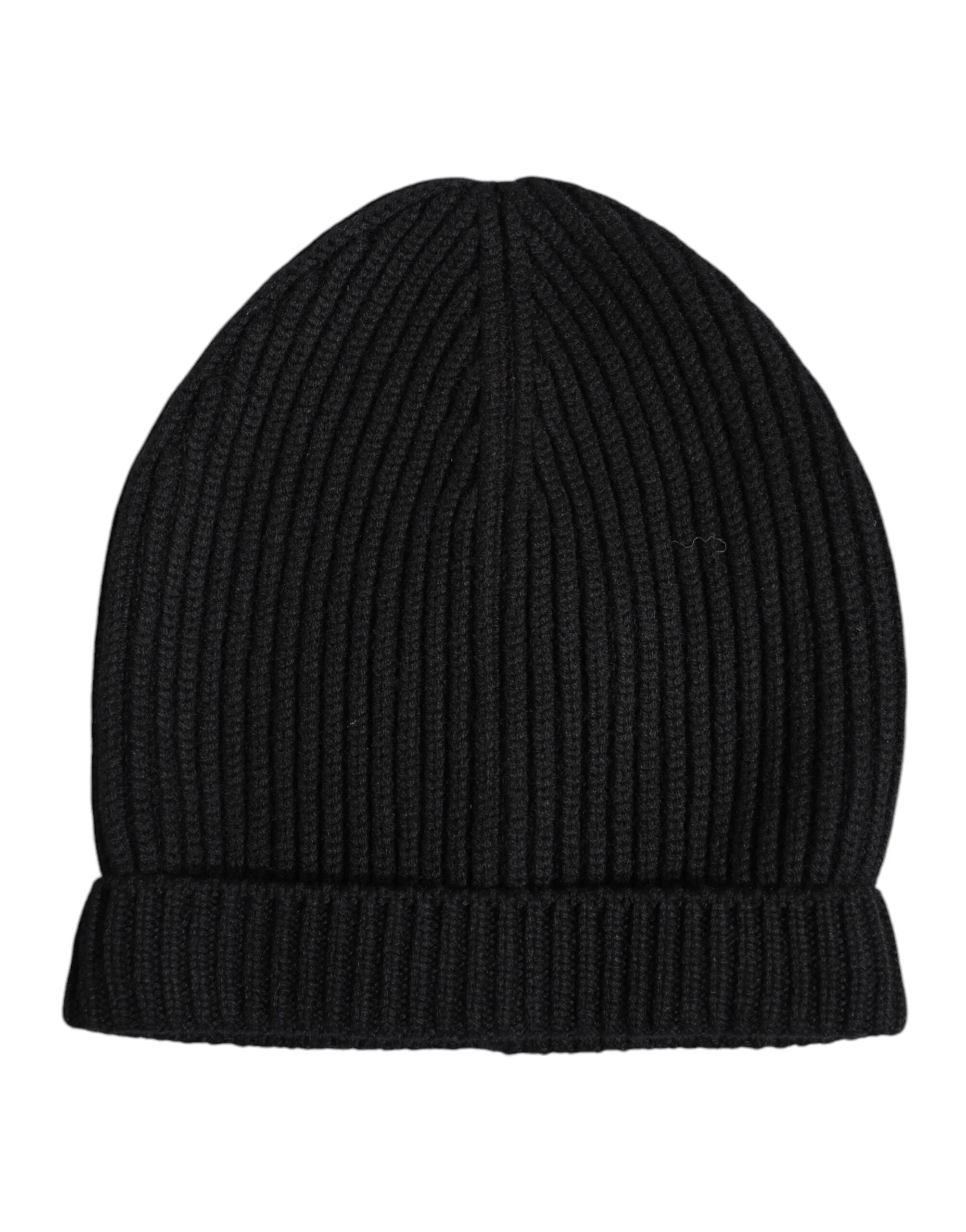 Dolce & Gabbana Black Cashmere Knitted Winter Beanie Hat - Beanies