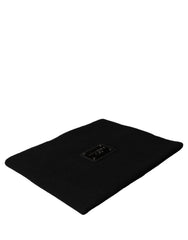 Dolce & Gabbana Black Cashmere Logo Plaque Neck Warmer Scarf