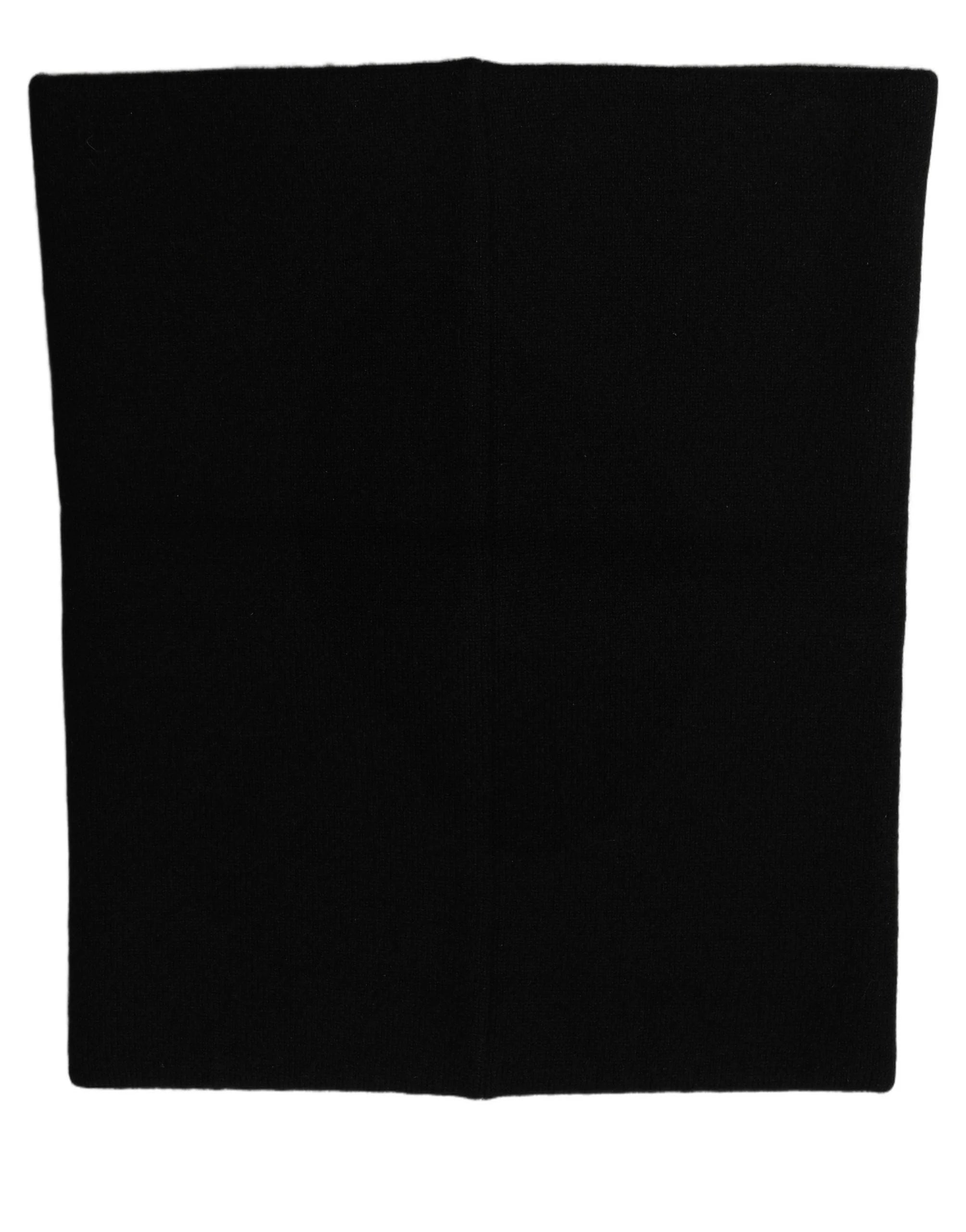 Dolce & Gabbana Black Cashmere Logo Plaque Neck Warmer Scarf