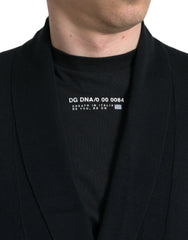 Dolce & Gabbana Black Cashmere Long Sleeves Belted Wrap Robe - IT48 | M - Robes