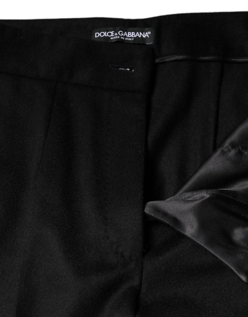 Dolce & Gabbana Black Cashmere Mid Waist Women Boot Cut Pants - Trousers