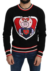 Dolce & Gabbana Black Cashmere Pig of the Year Pullover Sweater - Sweaters