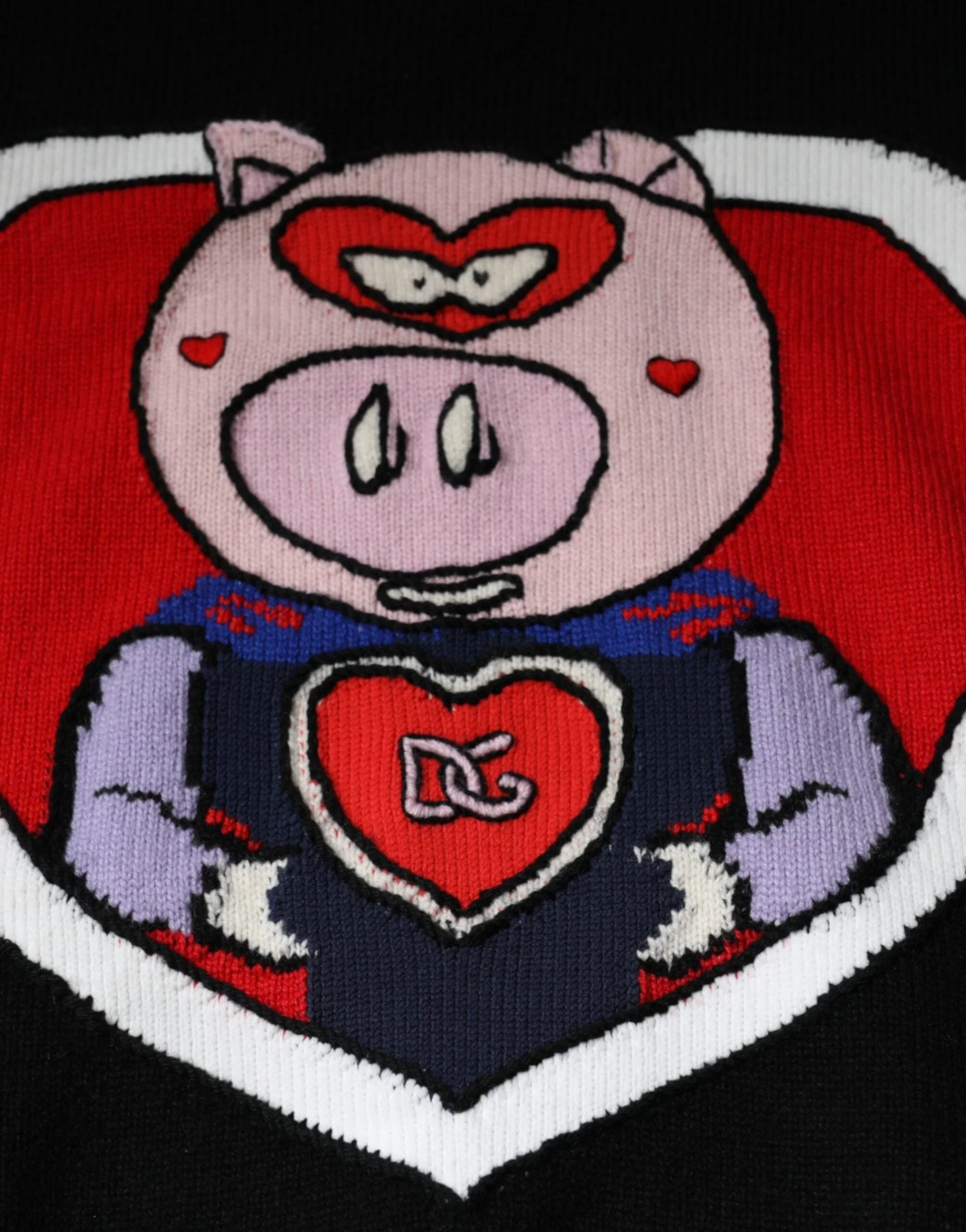Dolce & Gabbana Black Cashmere Pig of the Year Pullover Sweater - IT44 | XS - Sweaters