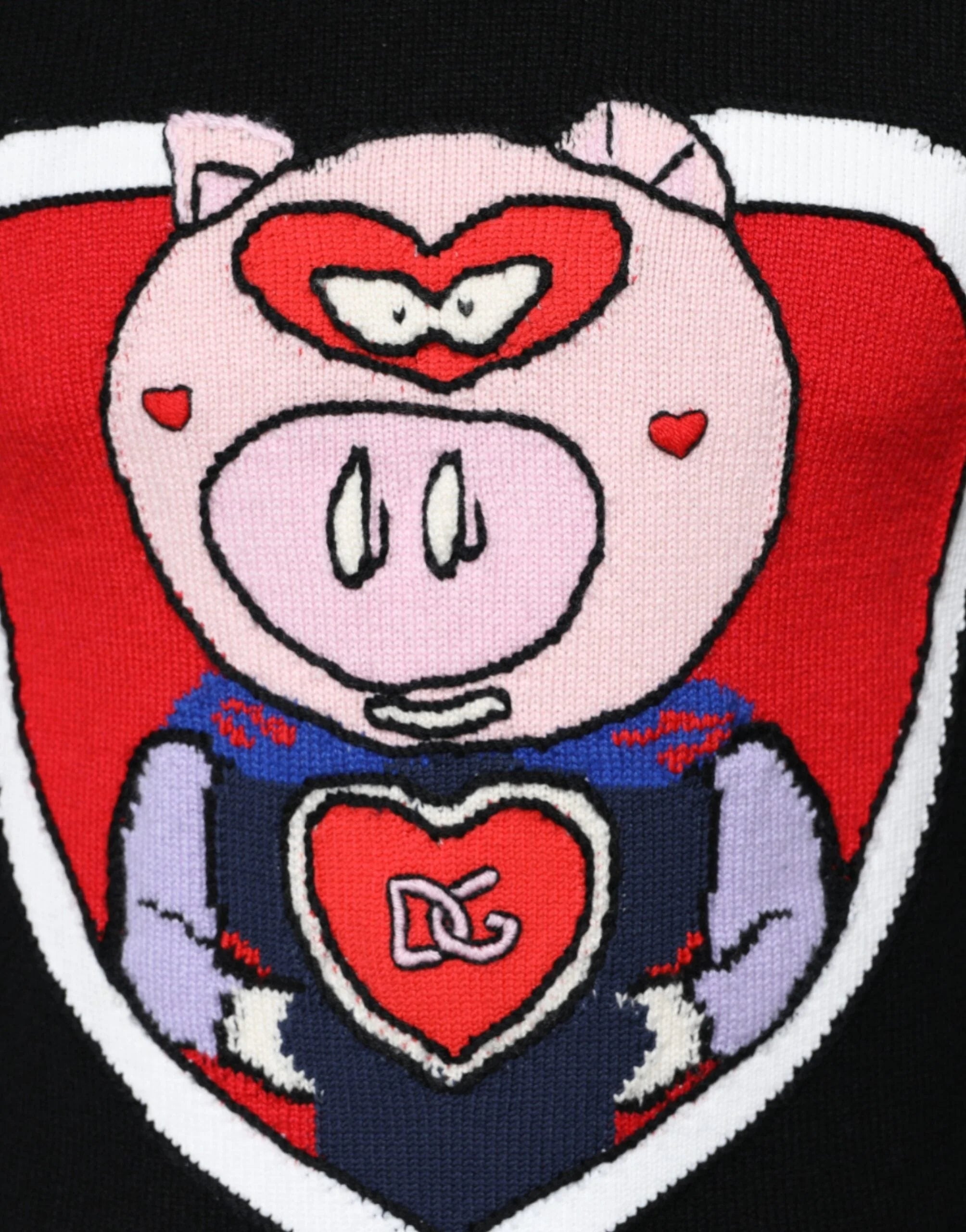 Dolce & Gabbana Black Cashmere Pig of the Year Pullover Sweater - IT44 | XS - Sweaters