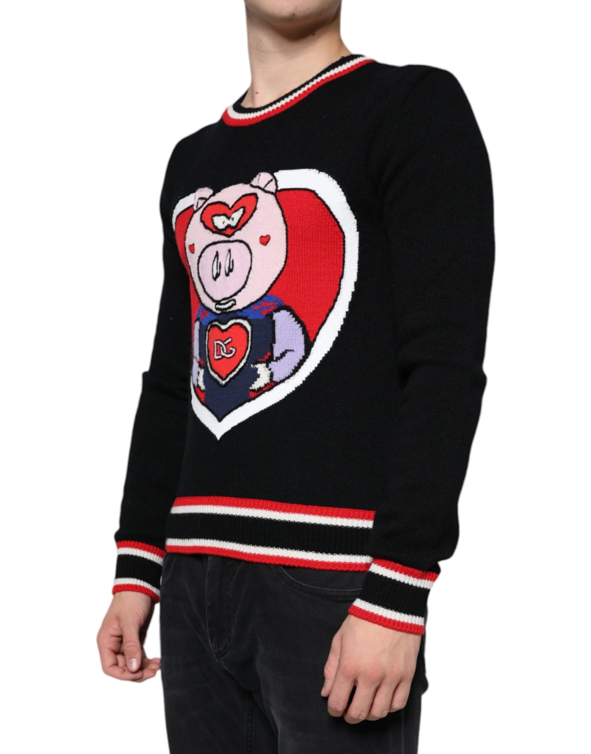 Dolce & Gabbana Black Cashmere Pig of the Year Pullover Sweater - IT44 | XS - Sweaters