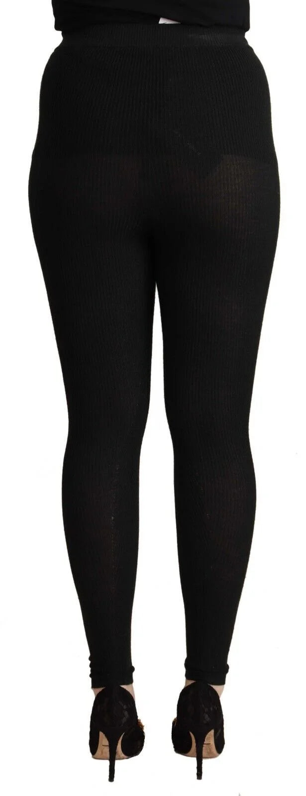Dolce & Gabbana Black Cashmere Stretch Waist Tights Pants - IT40|S - Tights