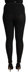 Dolce & Gabbana Black Cashmere Stretch Waist Tights Pants - IT40|S - Tights