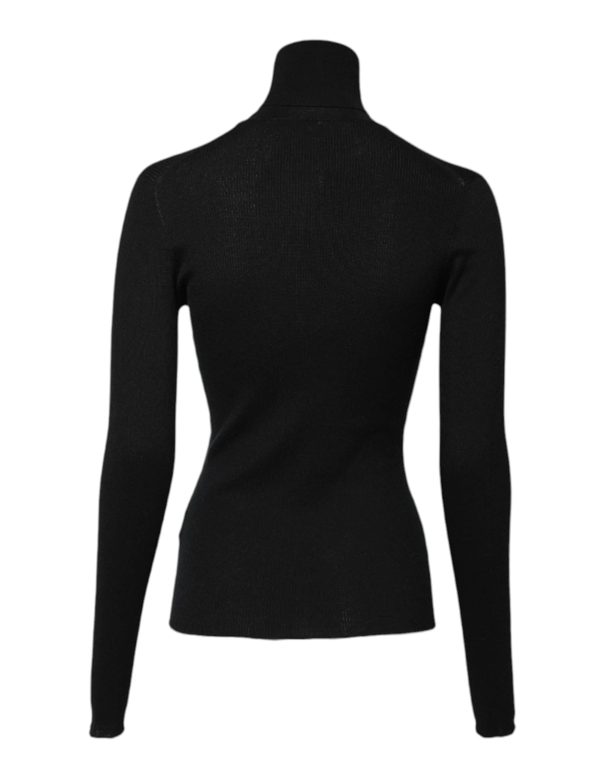 Dolce & Gabbana Black Cashmere Turtleneck Knitted Blouse Top - IT42|M - Sweaters