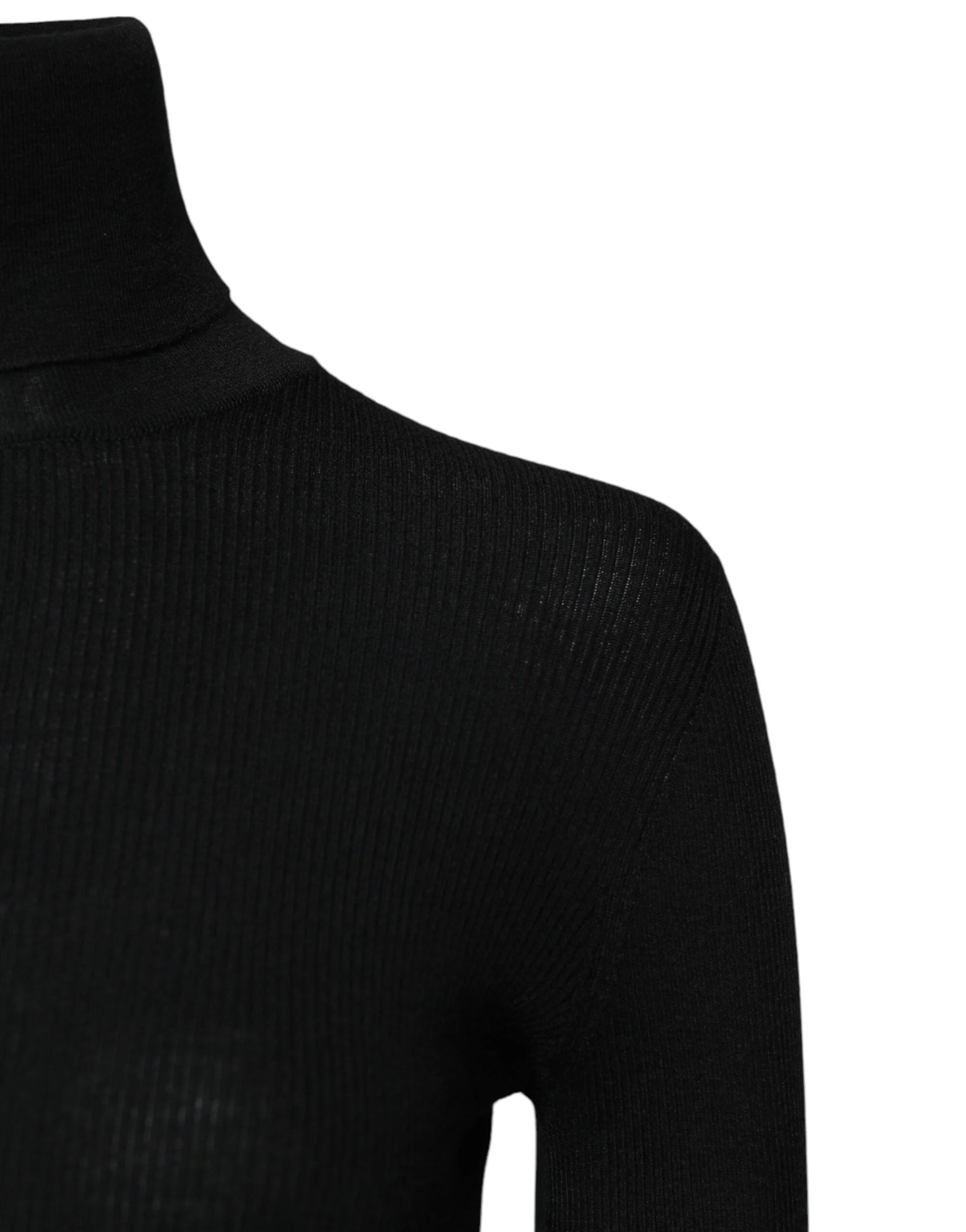 Dolce & Gabbana Black Cashmere Turtleneck Knitted Blouse Top - IT42|M - Sweaters