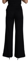 Dolce & Gabbana Black Cashmere Wide Leg Women Trouser Pants - IT38|XS - Trousers