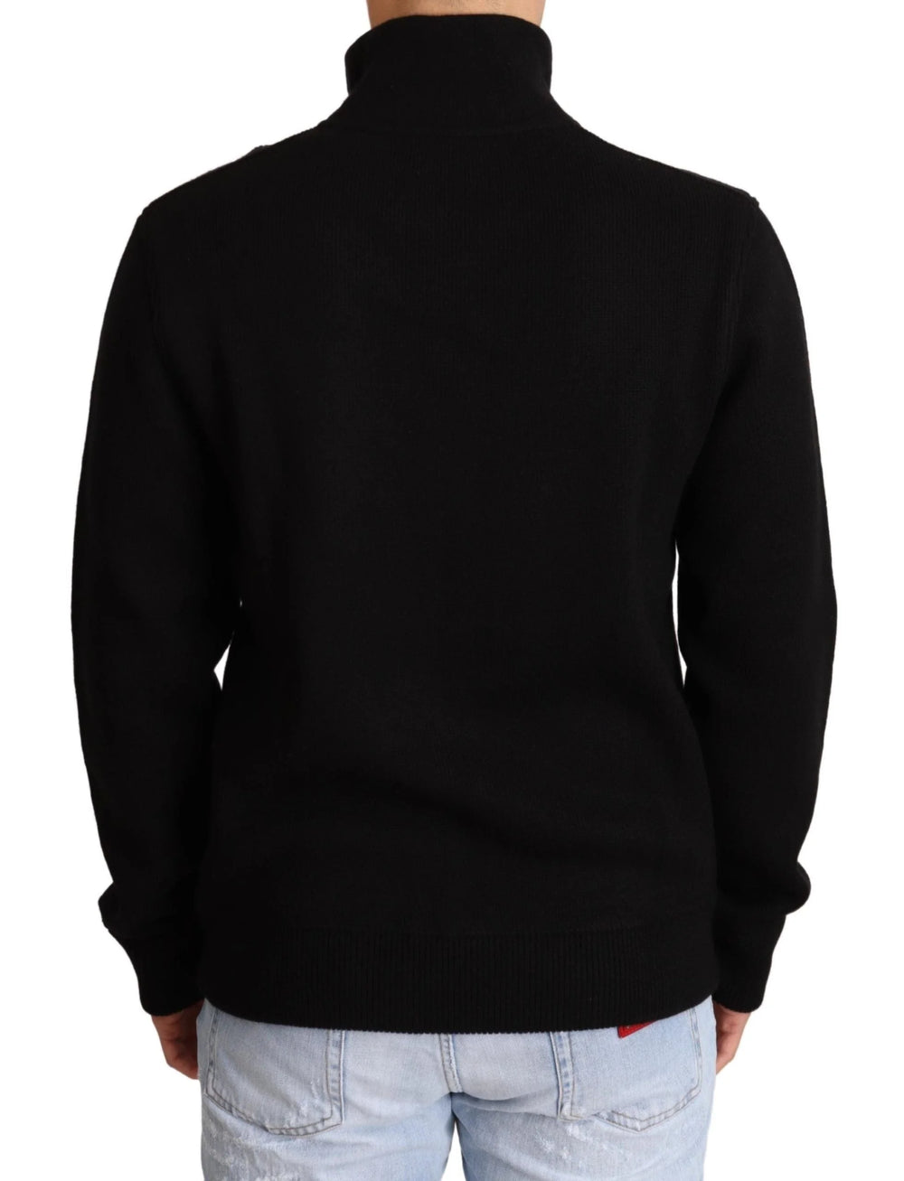Dolce & Gabbana Black Cashmere Zipper Mens Sweater - IT46 | S - Sweaters