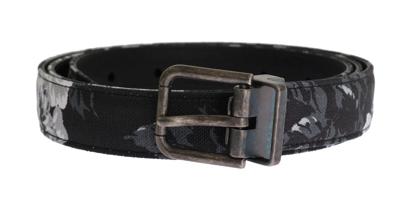 Dolce & Gabbana Black Cayman Linen Leather Belt - Belts