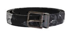 Dolce & Gabbana Black Cayman Linen Leather Belt - Belts