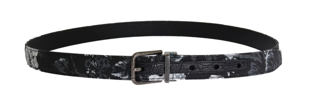 Dolce & Gabbana Black Cayman Linen Leather Belt - Belts