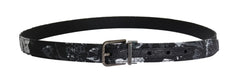 Dolce & Gabbana Black Cayman Linen Leather Belt - Belts