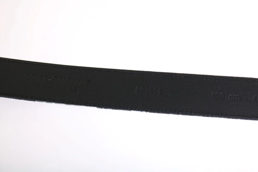 Dolce & Gabbana Black Cayman Linen Leather Belt - Belts