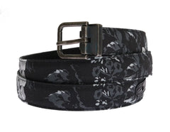 Dolce & Gabbana Black Cayman Linen Leather Belt - Belts