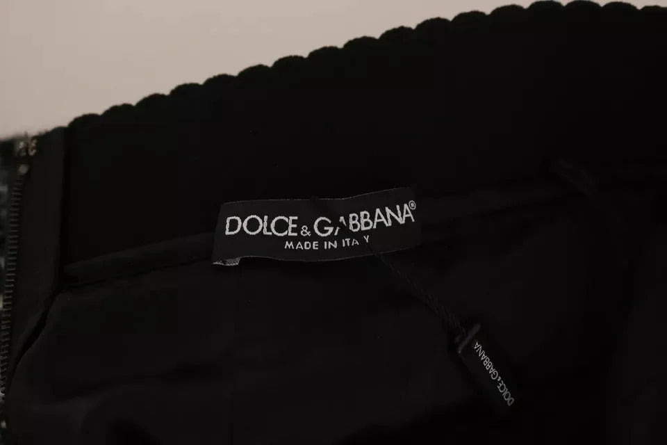 Dolce & Gabbana Black Check Flounce Detailed Wool Mini Skirt - IT38 | XS