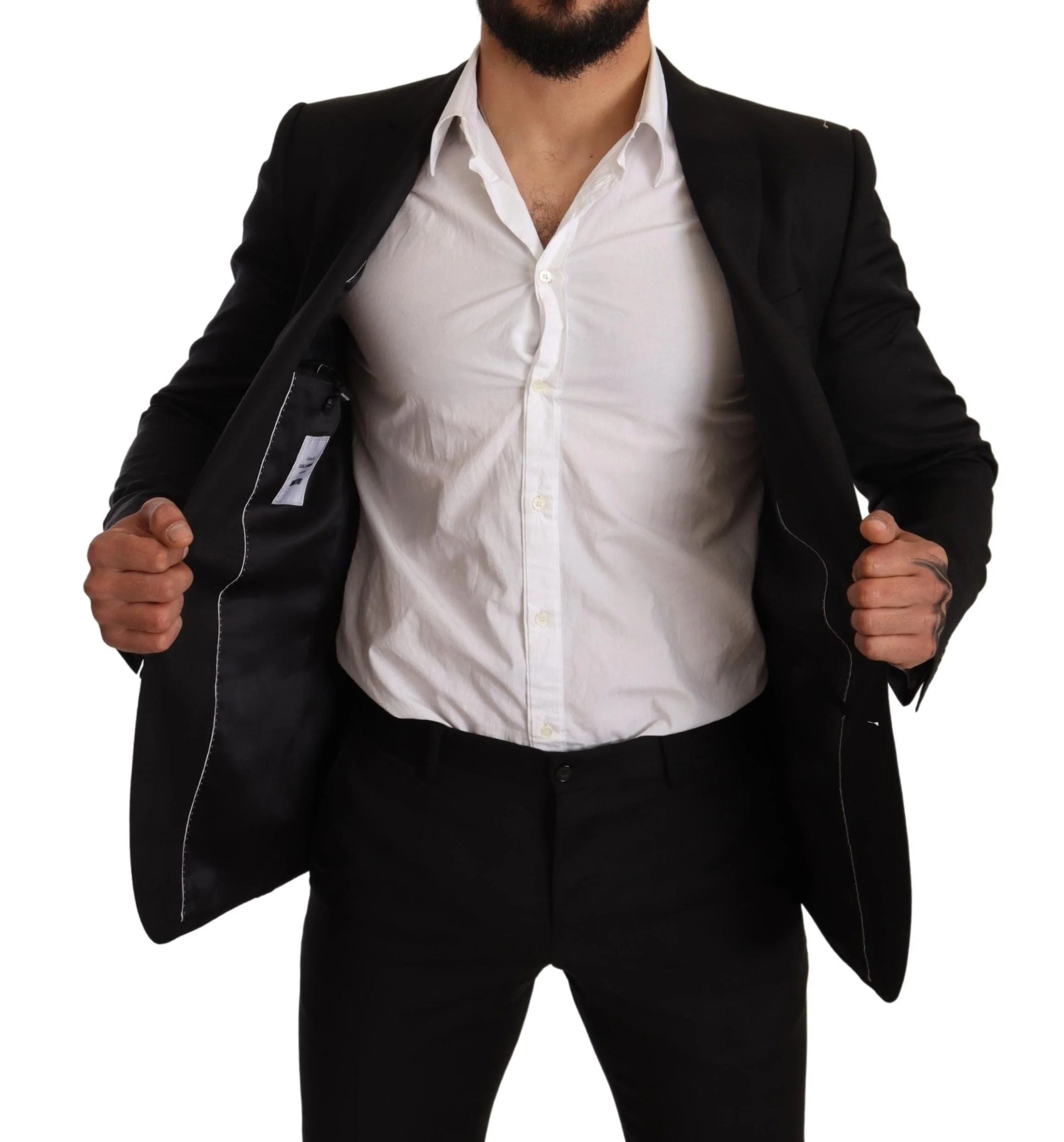 Dolce & Gabbana Black Check MARTINI SLIM FIT 2 Piece Suit - IT44 | XS - Pant Suits