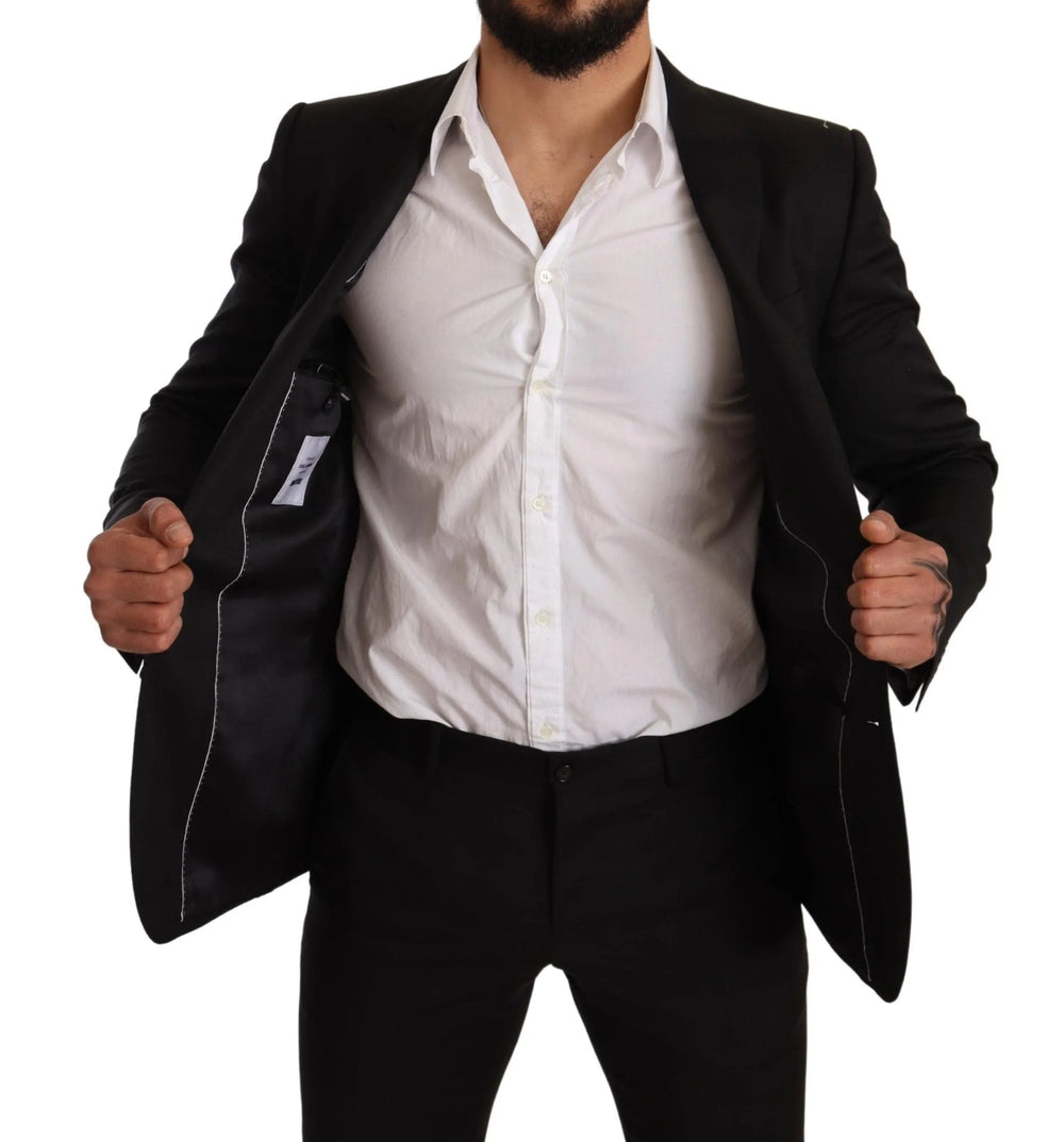 Dolce & Gabbana Black Check MARTINI SLIM FIT 2 Piece Suit - IT44 | XS - Pant Suits