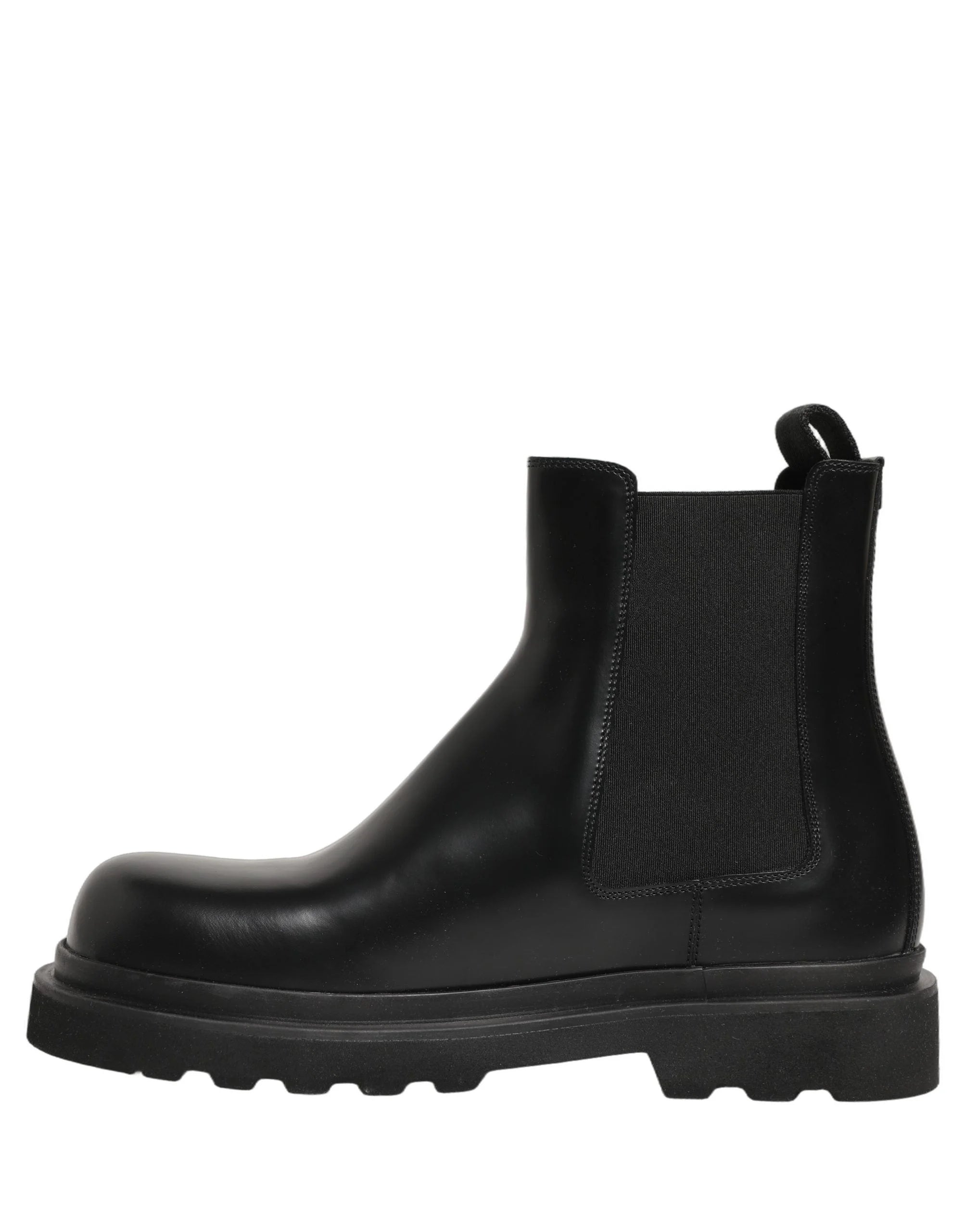 Dolce & Gabbana Black Chelsea Boots Leather Slip On Men Shoes - EU44/US11