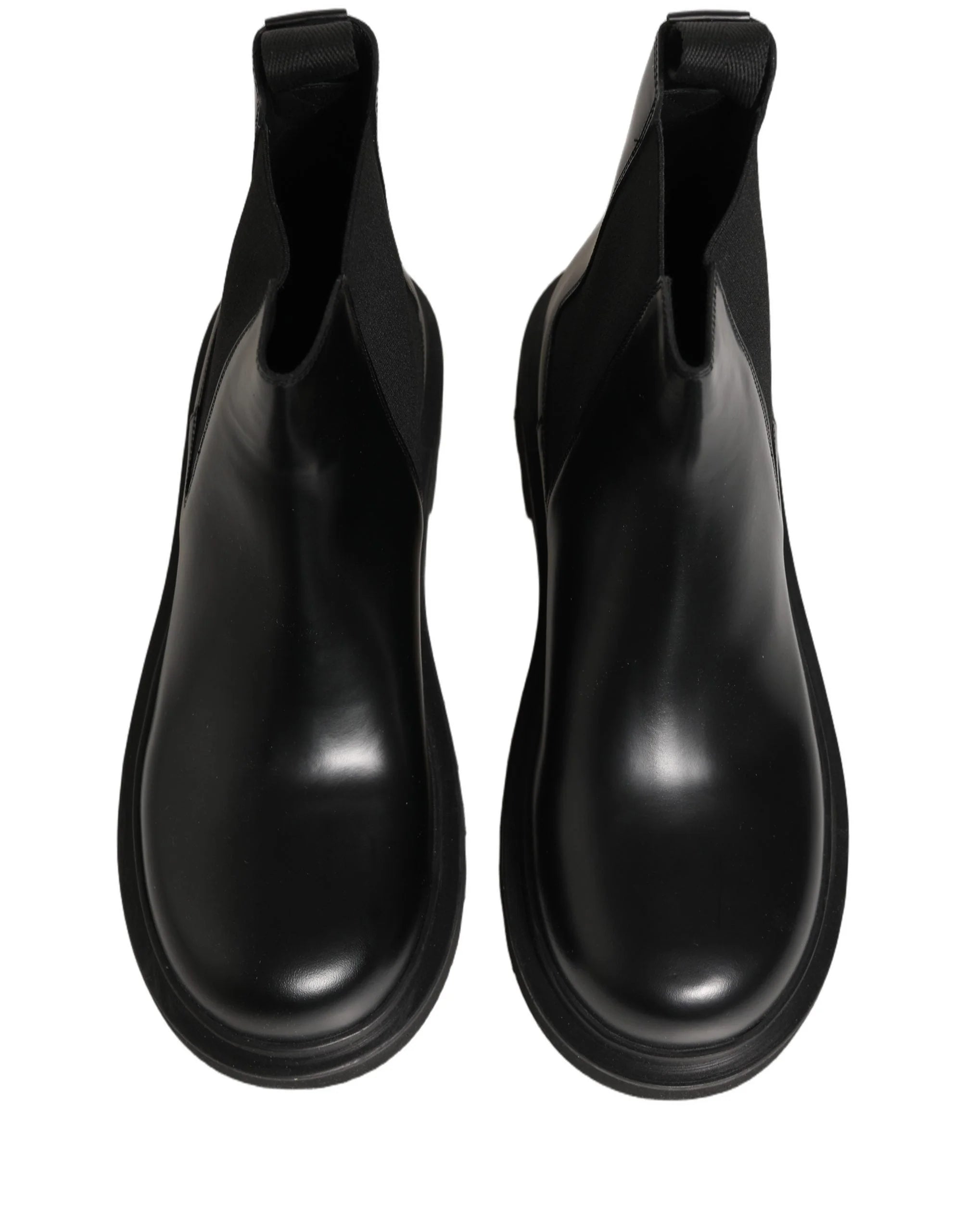 Dolce & Gabbana Black Chelsea Boots Leather Slip On Men Shoes - EU44/US11