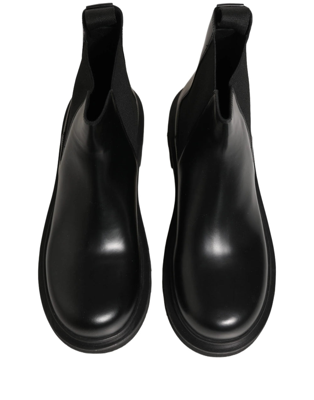 Dolce & Gabbana Black Chelsea Boots Leather Slip On Men Shoes - EU44/US11