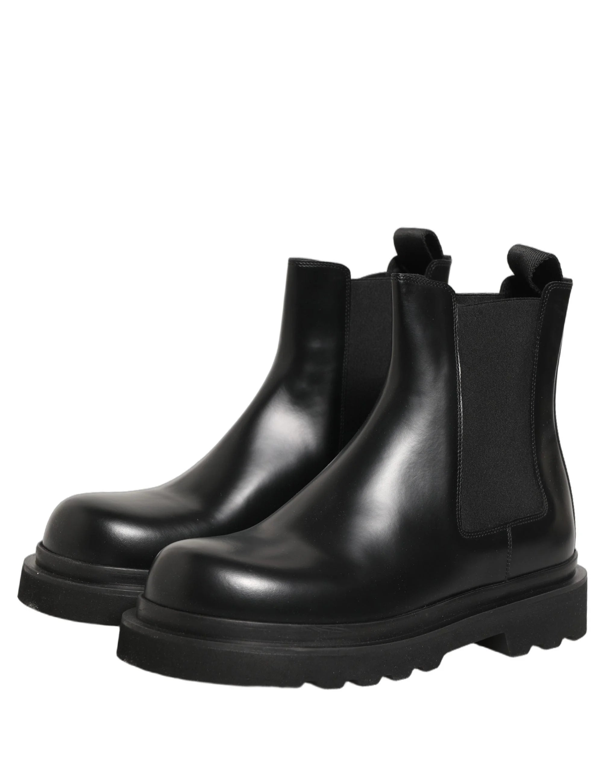 Dolce & Gabbana Black Chelsea Boots Leather Slip On Men Shoes - EU44/US11