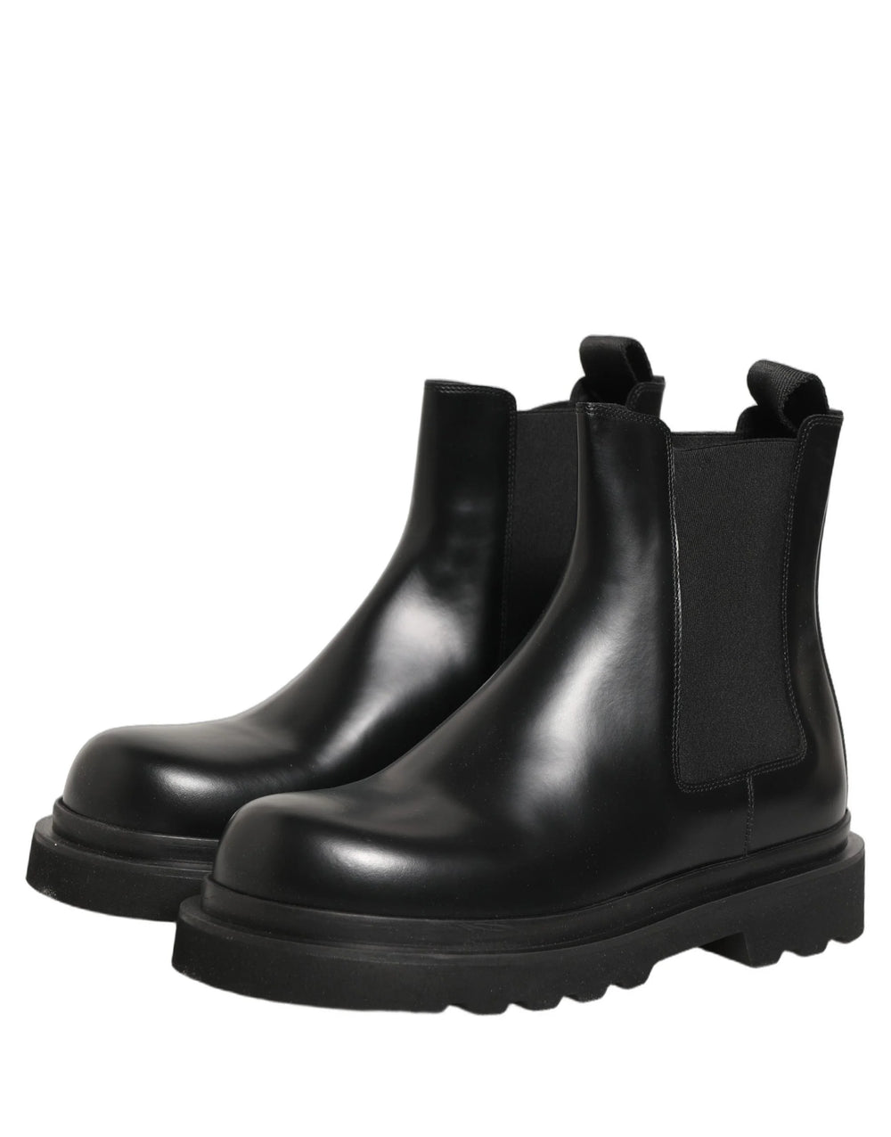 Dolce & Gabbana Black Chelsea Boots Leather Slip On Men Shoes - EU44/US11