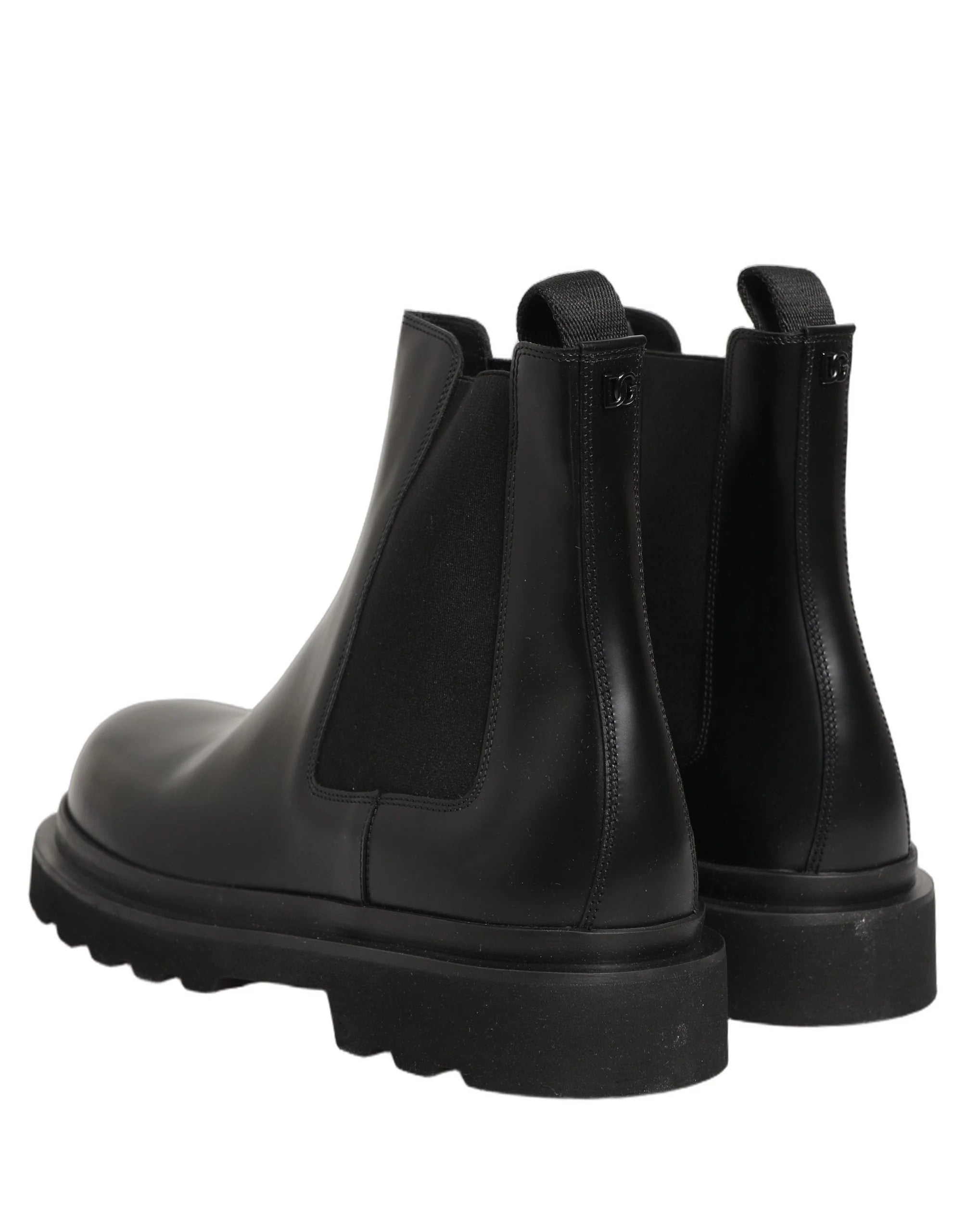 Dolce & Gabbana Black Chelsea Boots Leather Slip On Men Shoes - EU44/US11