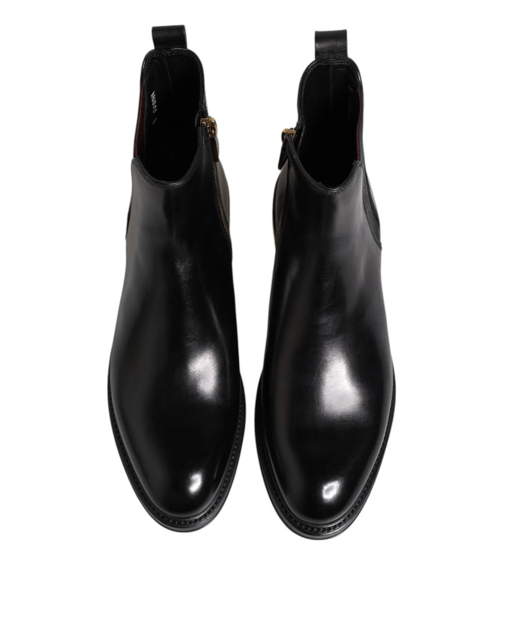Dolce & Gabbana Black Chelsea Leather Mid Calf Boots Shoes - Boots