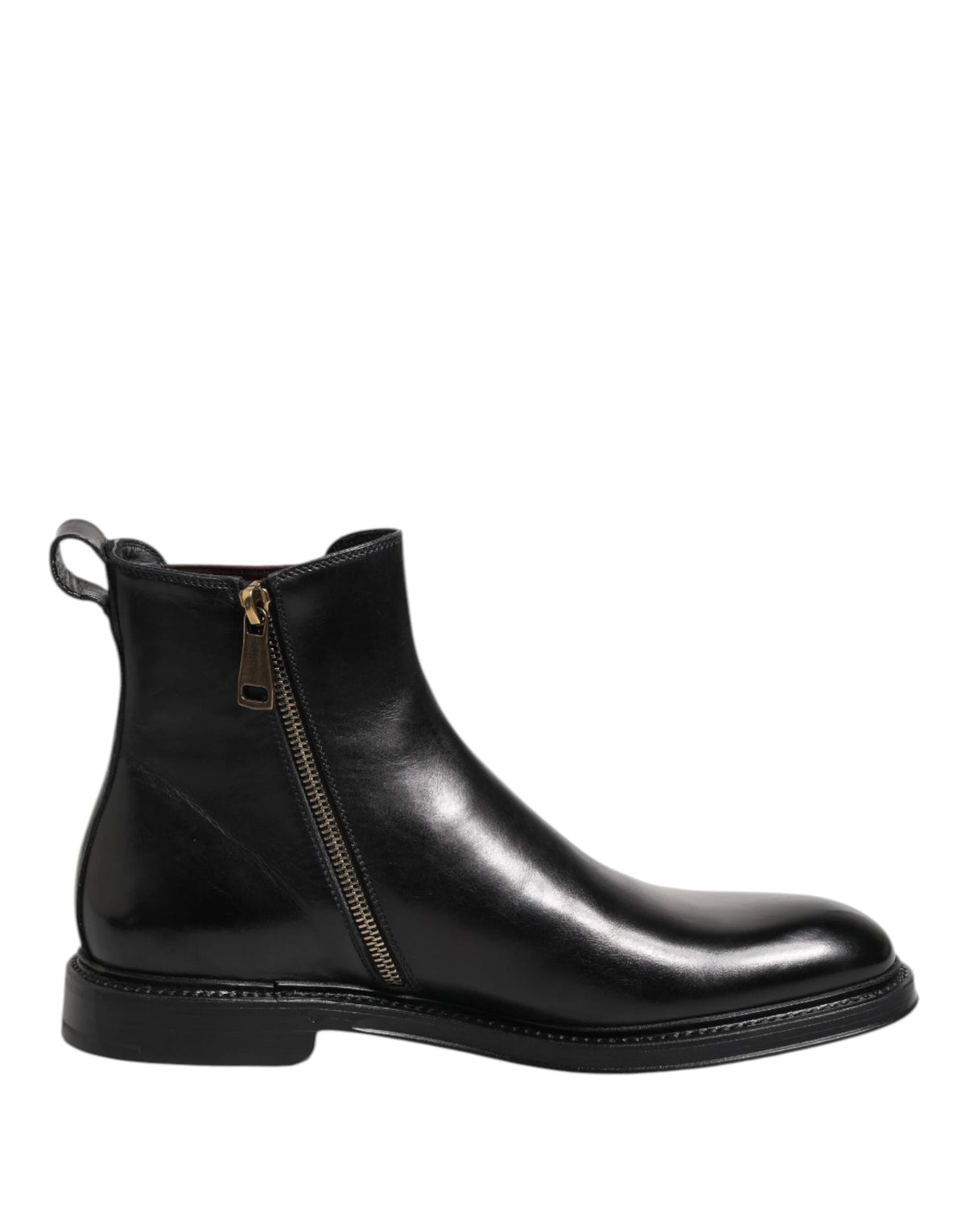 Dolce & Gabbana Black Chelsea Leather Mid Calf Boots Shoes - Boots
