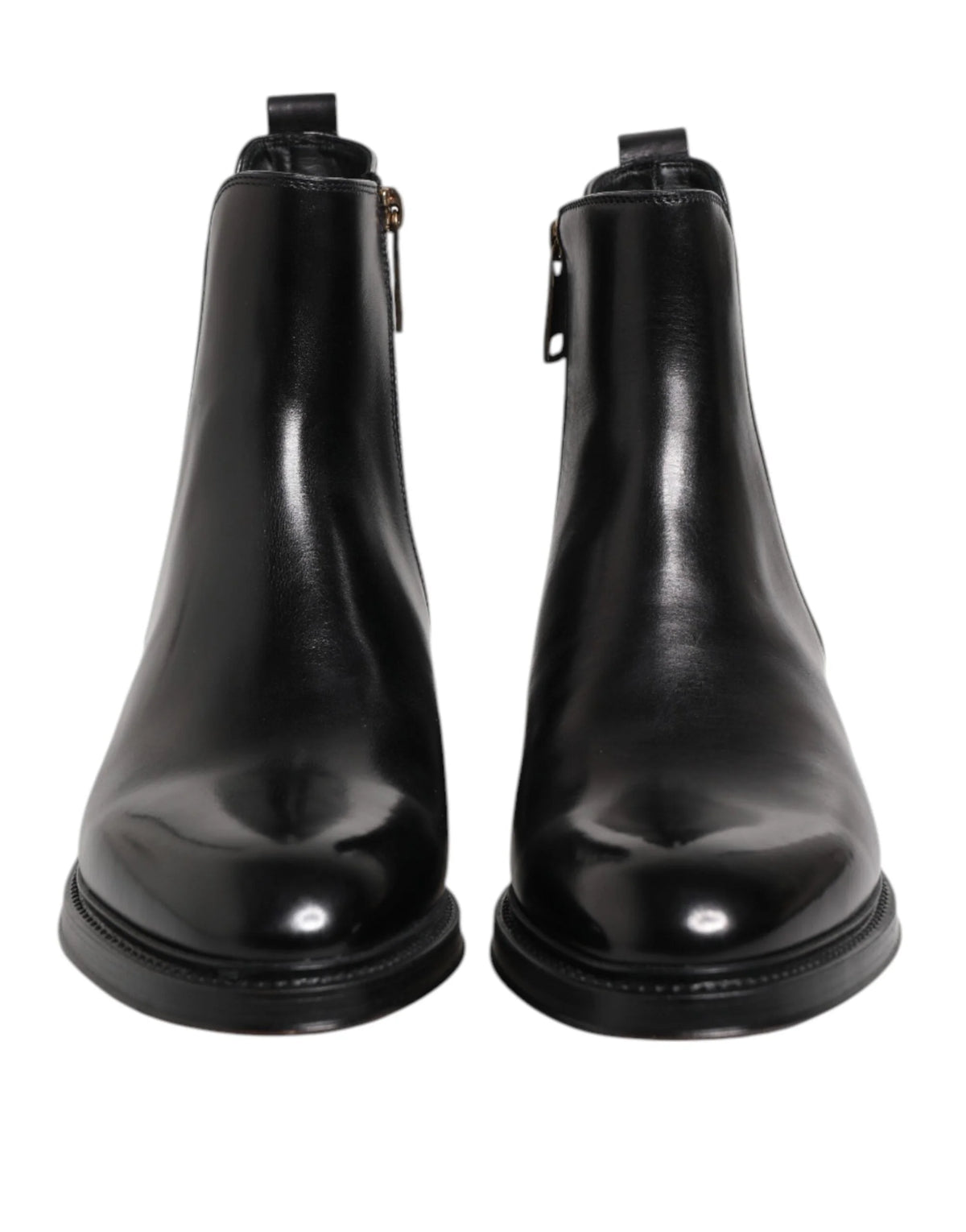 Dolce & Gabbana Black Chelsea Leather Mid Calf Boots Shoes - EU40/US7