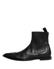 Dolce & Gabbana Mustat Chelsean Miesten Lyhyet Nilkkasaappaat Kengät - EU44/US11
