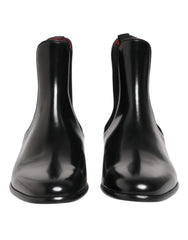 Dolce & Gabbana Black Chelsea Slip On Mid Calf Boots Shoes - Boots