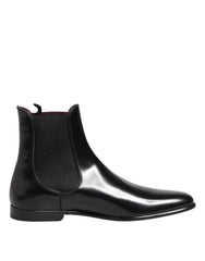 Dolce & Gabbana Black Chelsea Slip On Mid Calf Boots Shoes - Boots