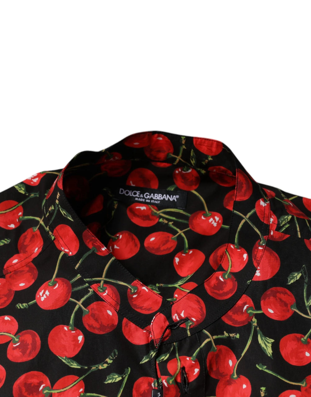 Dolce & Gabbana Black Cherry Cotton Button Down Casual Shirt - IT42 | XL - Shirts