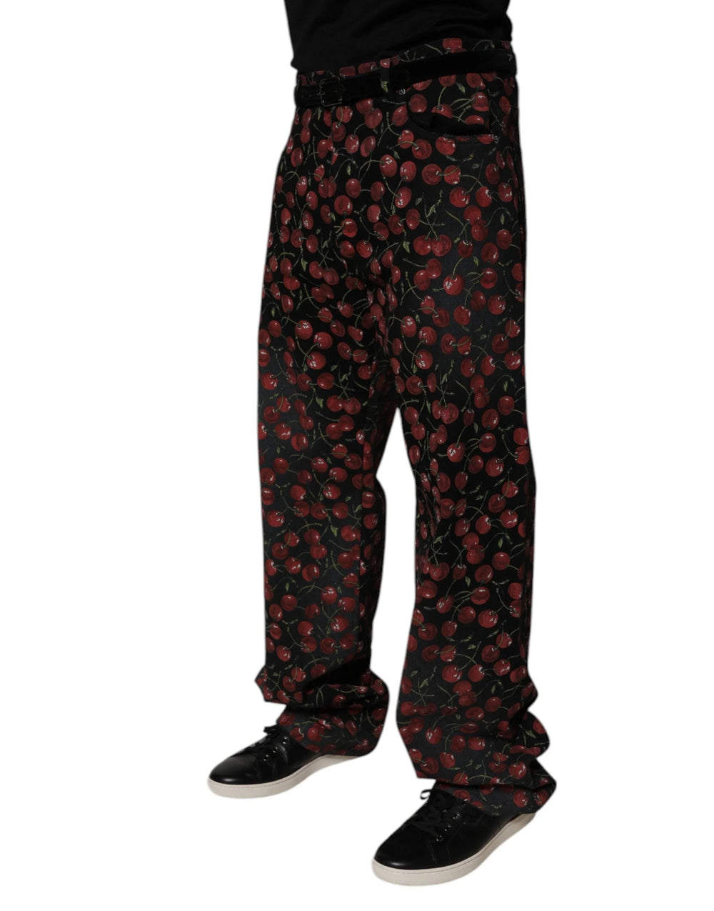 Dolce & Gabbana Black Cherry Cotton Straight Men Denim Jeans - IT48 | M - Jeans