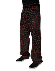 Dolce & Gabbana Black Cherry Cotton Straight Men Denim Jeans - IT48 | M - Jeans