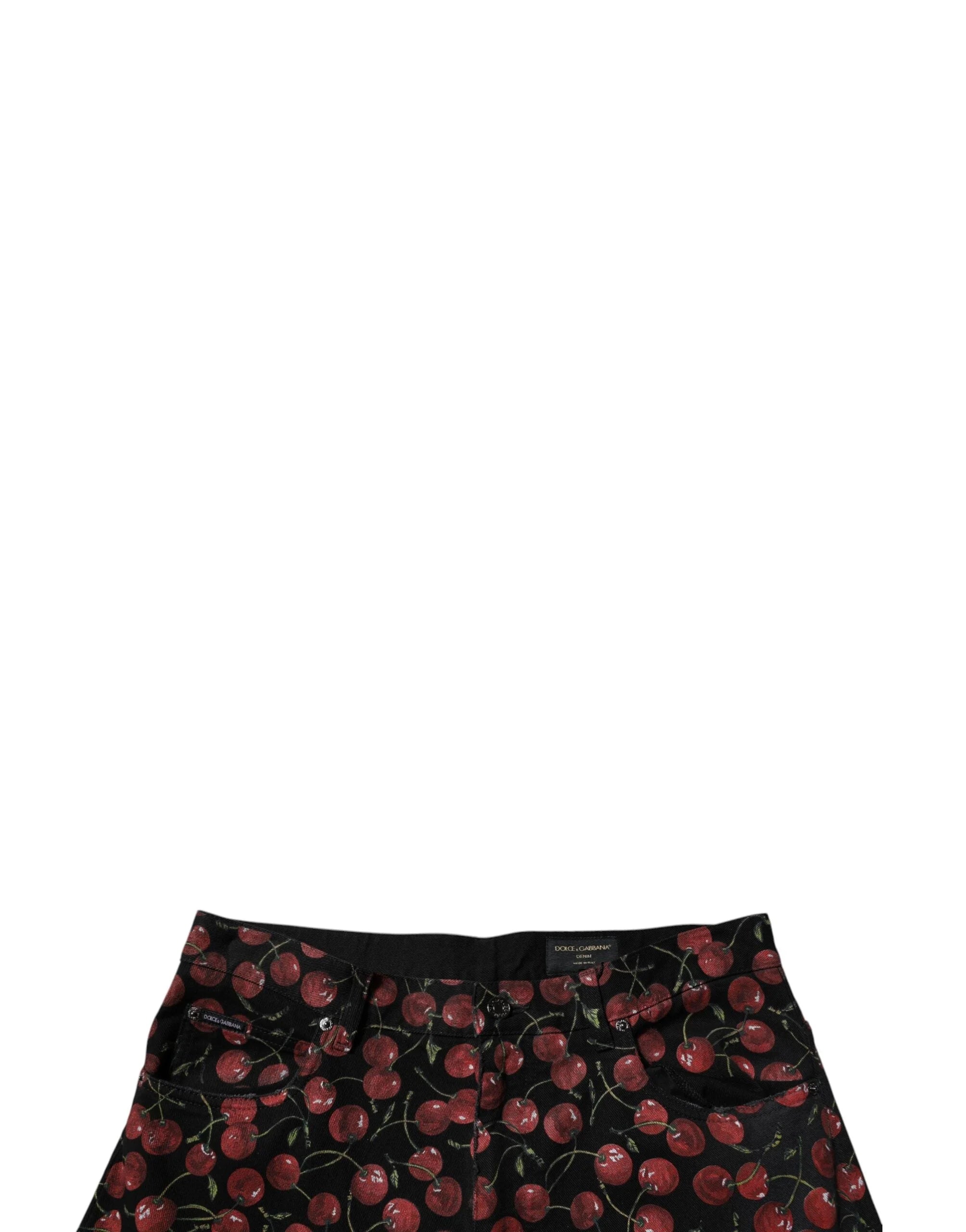 Dolce & Gabbana Black Cherry Cotton Straight Men Denim Jeans - IT48 | M - Jeans