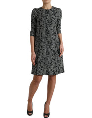 Dolce & Gabbana Black Chevron Polyester Shift Mini Dress - IT40|S - Dresses