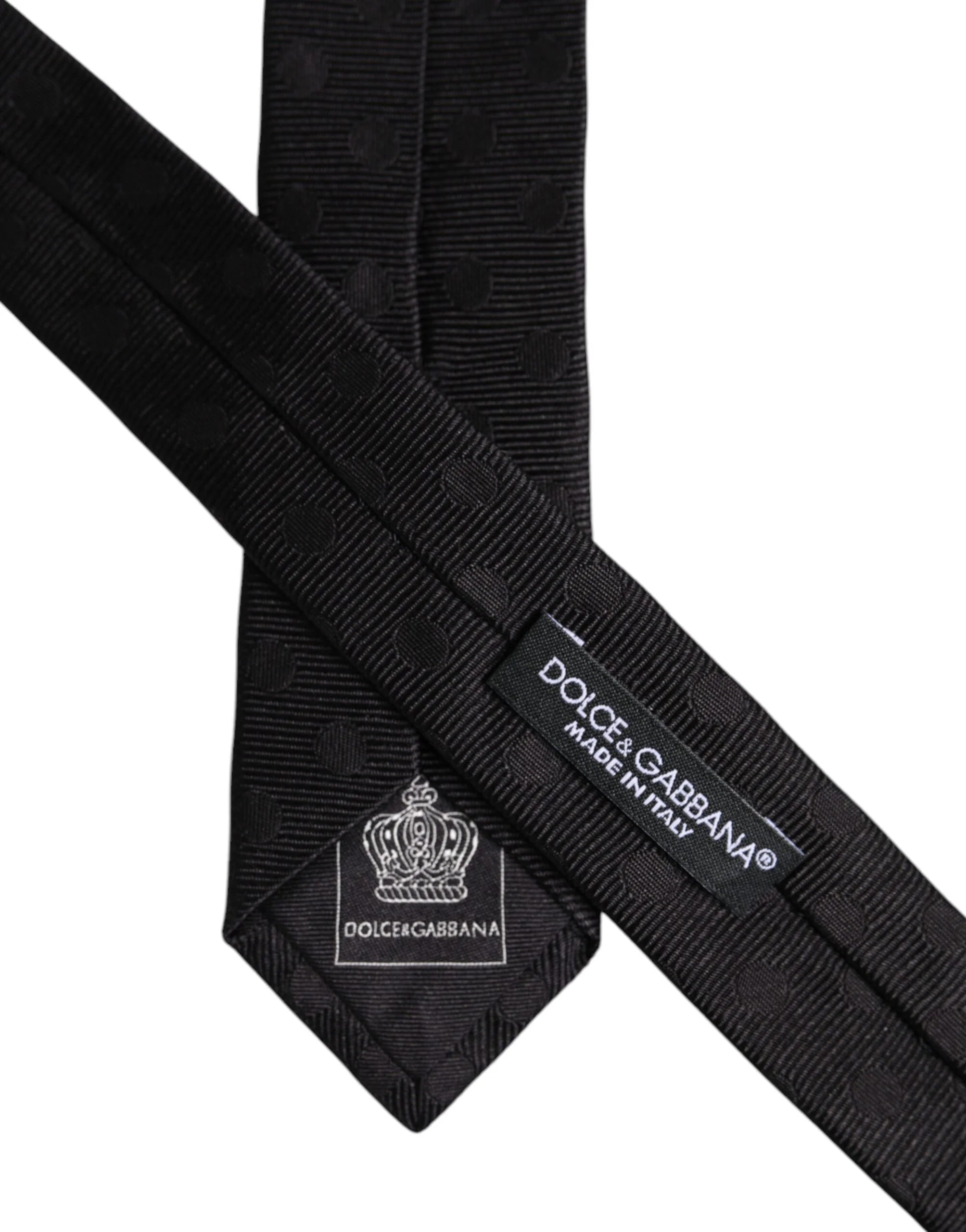 Dolce & Gabbana Black Circles Silk Adjustable Necktie Tie - Neckties