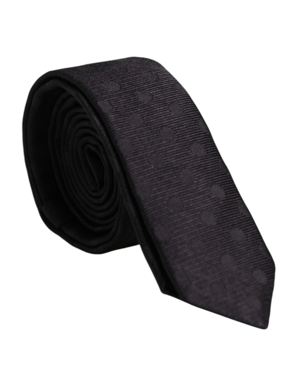 Dolce & Gabbana Black Circles Silk Adjustable Necktie Tie - Neckties