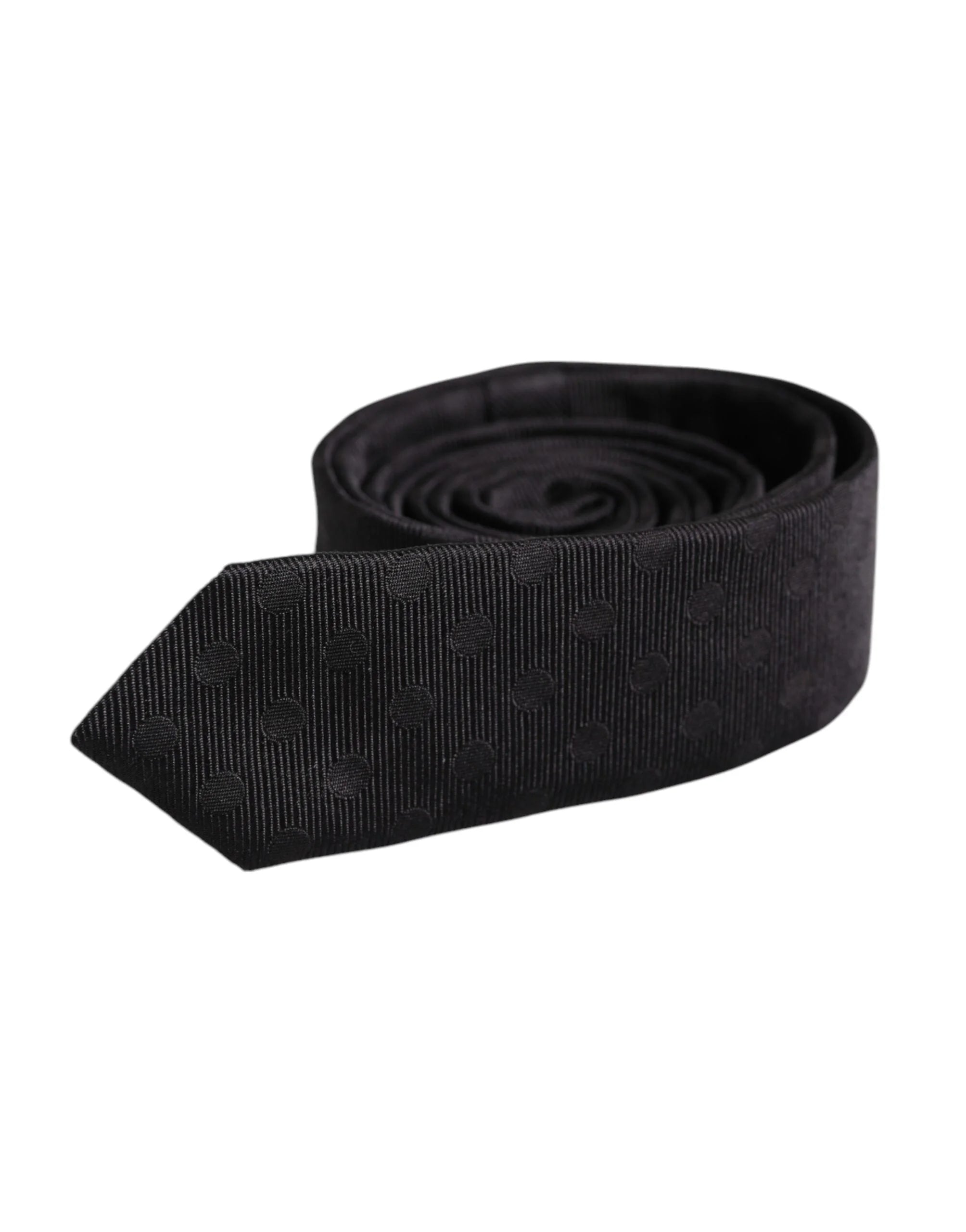 Dolce & Gabbana Black Circles Silk Adjustable Necktie Tie - Neckties