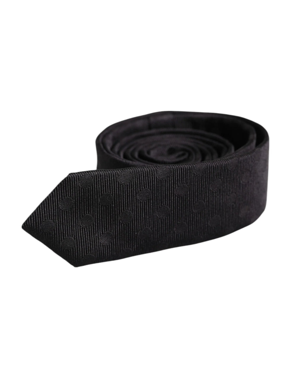 Dolce & Gabbana Black Circles Silk Adjustable Necktie Tie - Neckties