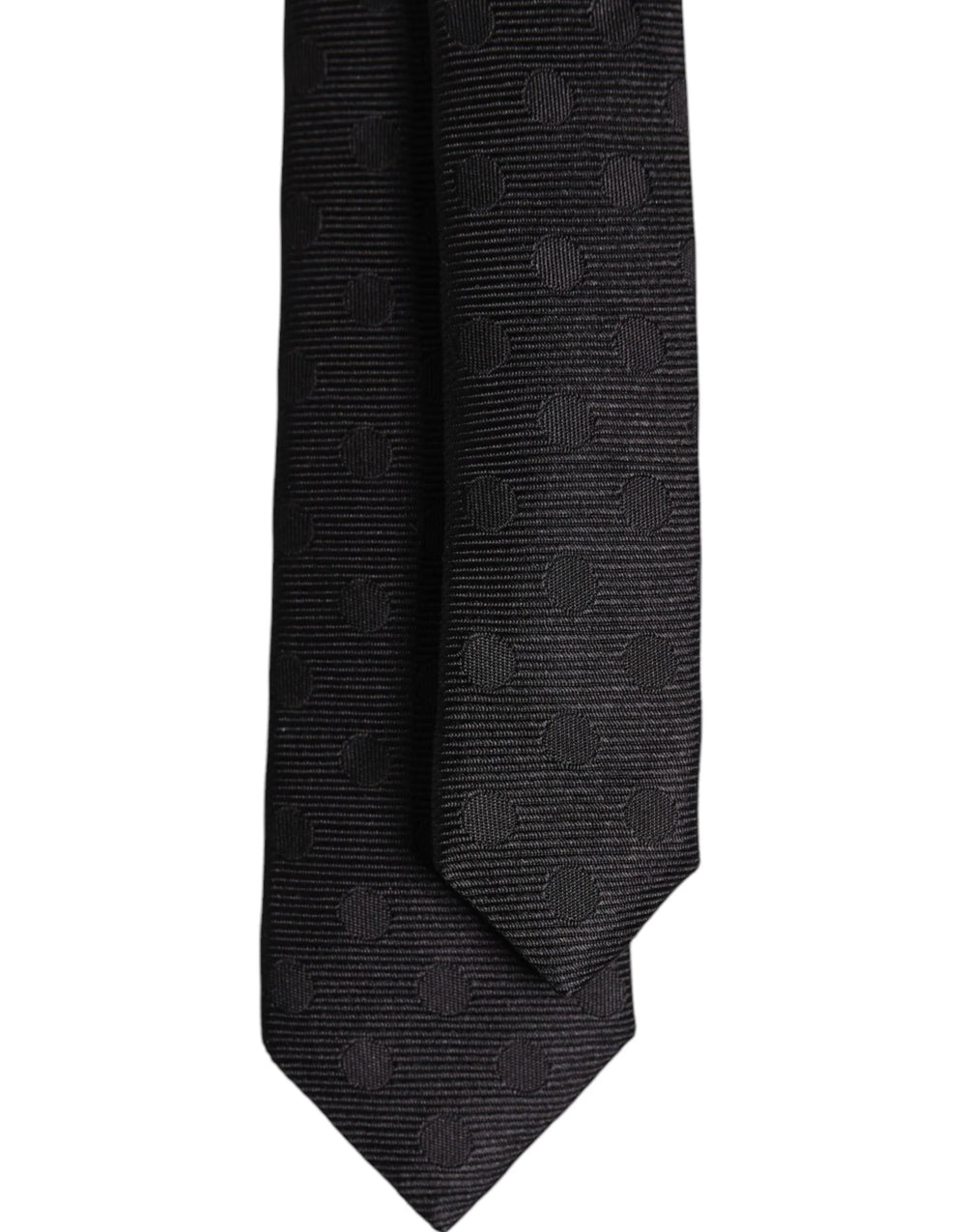 Dolce & Gabbana Black Circles Silk Adjustable Necktie Tie - Neckties