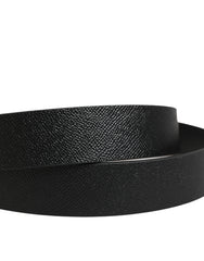 Dolce & Gabbana Black Classic Calf Leather Metal Buckle Belt - 115 cm / 46 Inches