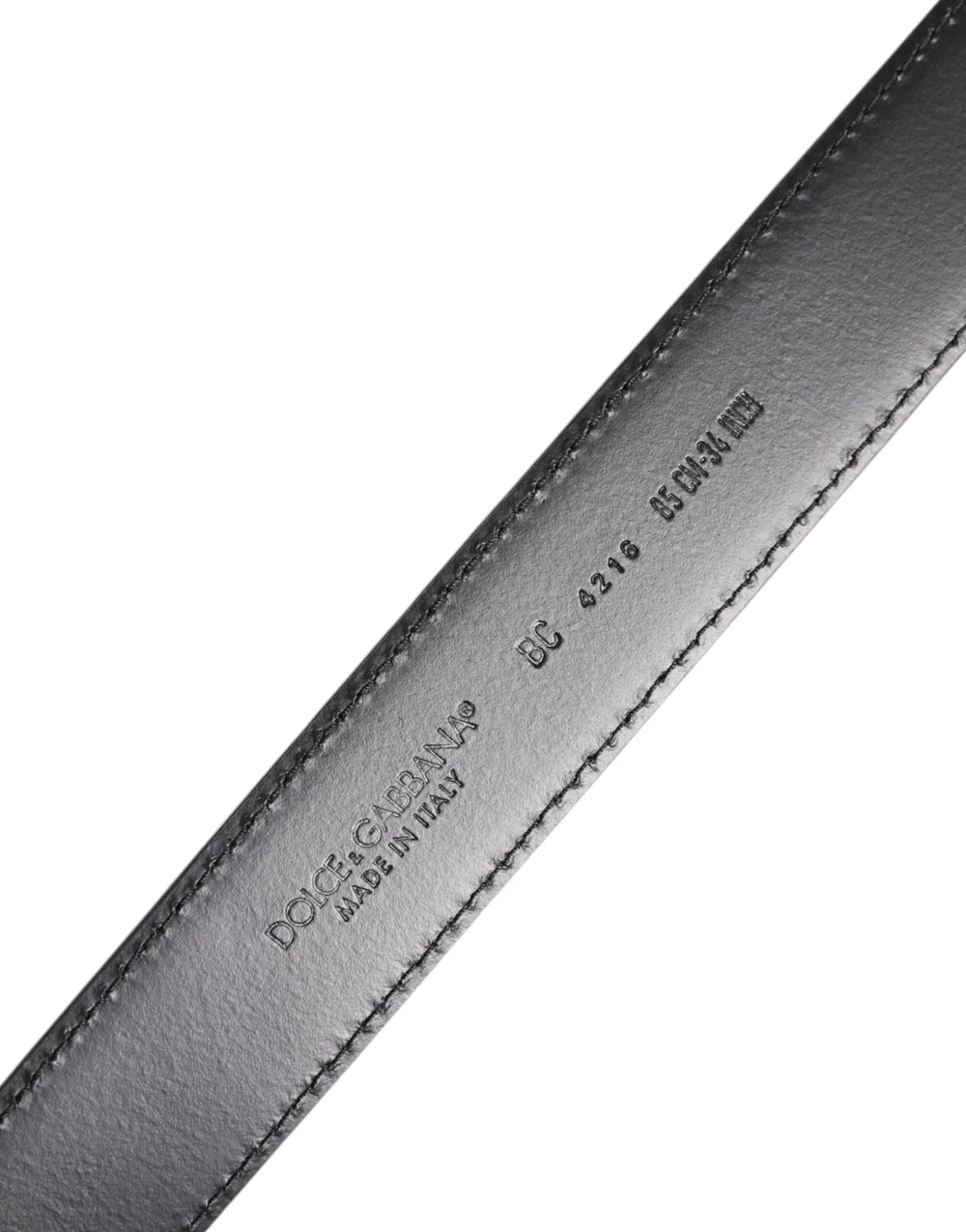 Dolce & Gabbana Black Classic Calf Leather Silver Buckle Belt - Belts