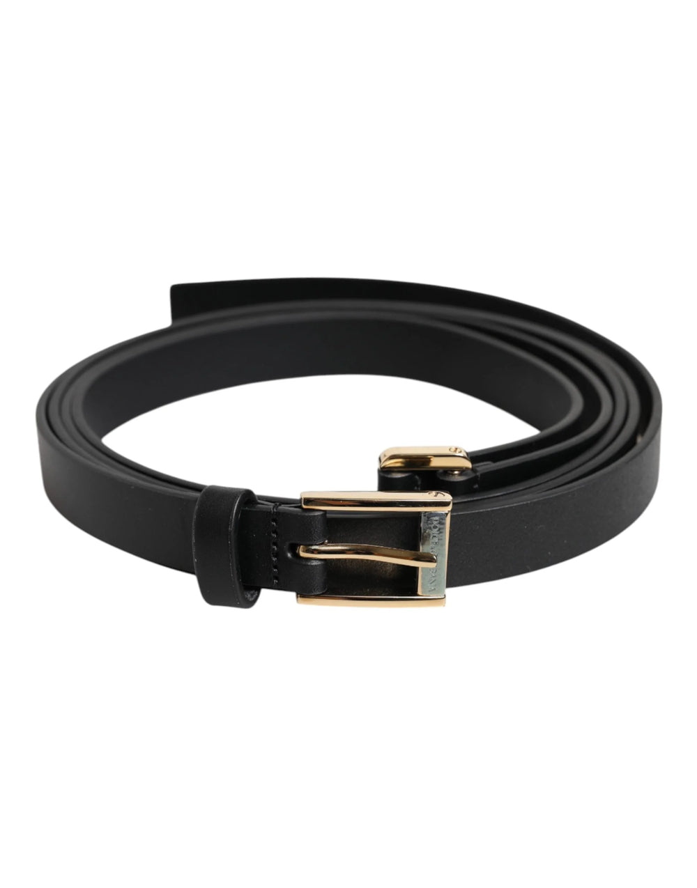 Dolce & Gabbana Black Classic Gold Metal Logo Buckle Belt - 100 cm / 40 Inches - Belts